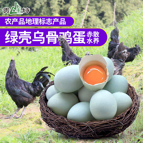 贵州赤水乌骨鸡30枚盒装绿壳鸡蛋 自然的味道，健康的选择
